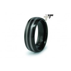 Black Tungsten Carbide Laser Engraved Ring